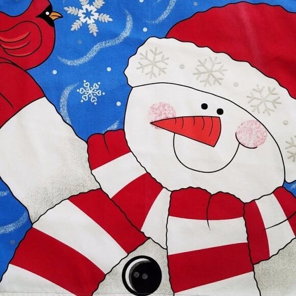 Vintage Snowman And Cardinal Apron Christmas Kitchen Holiday Cook Unisex Chef - Picture 2 of 4